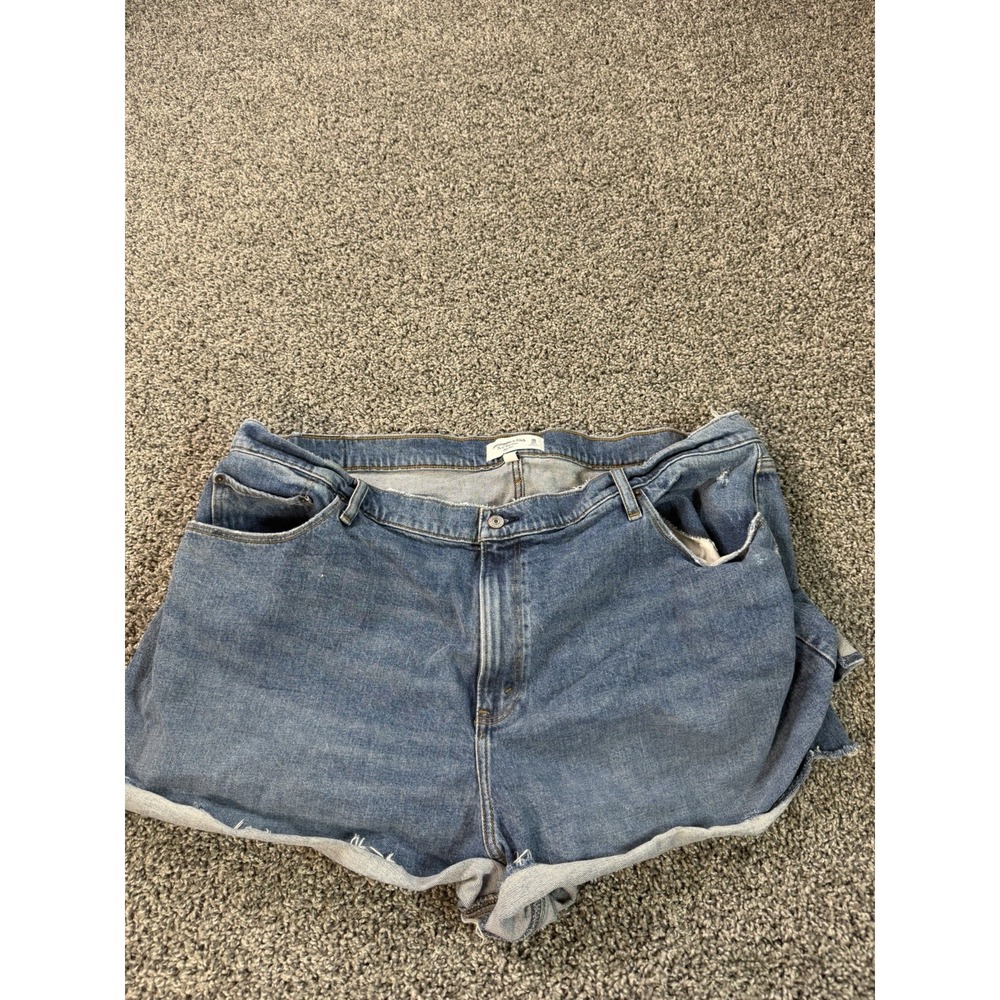 Abercrombie & Fitch The 4" Mom Short High Rise Curve Love Women's Size 36 Blue